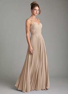 Azazie Teagan Bridesmaid Dresses Taupe A-Line Sweetheart Neckline Chiffon Dress image5