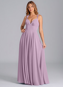 Azazie Darana Final Sale Wisteria A-Line Corset Chiffon Dress image3