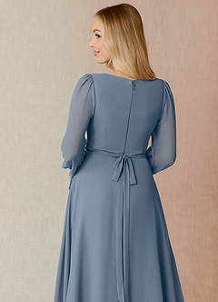 Azazie Leonia Brautjungfernkleider A-Linie Langarm Chiffon Kleid Zwielichtviolett image7