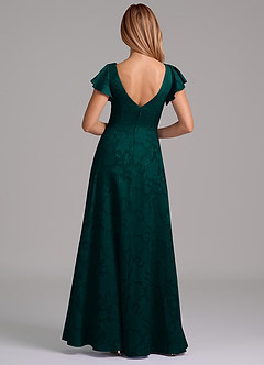 Azazie Omari Jurken voor bruidsmeisjes Jurk van Bloemen Burn-out met A-Lijn Geplooid Pijnboom image7