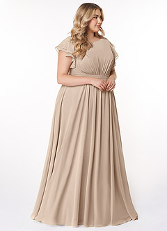 Azazie Daphne Modest Bridesmaid Dresses A-Line Ruffled Chiffon Floor-Length Dress image9