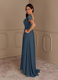 Azazie Gwenyth Mother of the Bride Dresses Neptune A-Line Lace Chiffon Dress image13