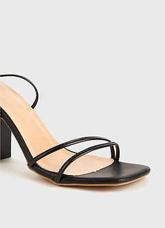 front Strappy Wrap Block Heels