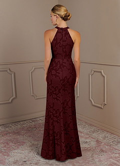 Azazie Tyra Mother of the Bride Dresses Cabernet Mermaid Floral Burnout Dress image3