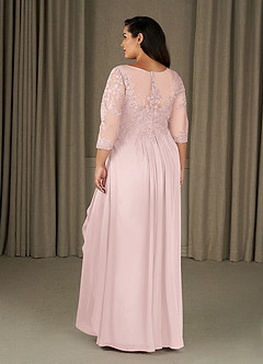 Azazie Calanthe Final Sale Blushing Pink A-Line Scoop Chiffon Dress image7