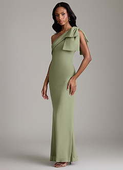 Azazie Yuanna Bridesmaid Dresses Pistachio Mermaid One Shoulder Chiffon Dress image5