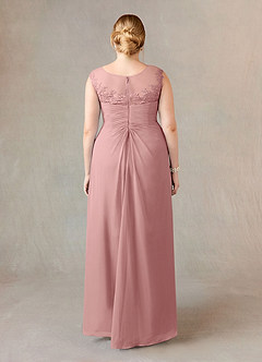 Azazie Endora Final Sale Dusty Rose A-Line Scoop Lace Chiffon Dress image7