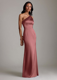 Azazie Voni Abiti da Damigella Abito Sirena in Raso Elasticizzato Monospalla Ametista image1