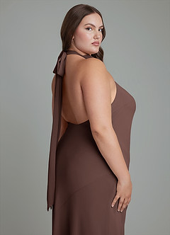 Azazie Velli Bridesmaid Dresses Ganache Mermaid High Neck Chiffon Dress image14