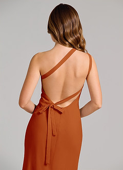 Azazie Monroe Brautjungfernkleider Etui One-Shoulder Chiffon Kleid Paprika image6