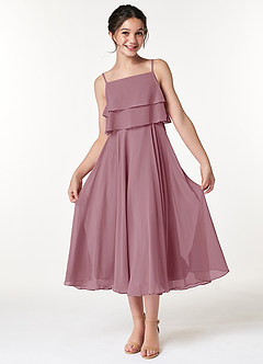 Azazie Ensley Junior Vintage Mauve A-Line Pleated Chiffon Dress image1