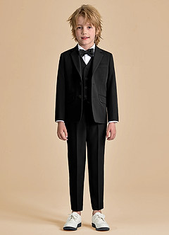 front Oliver Niños Negro Traje de 5 piezas
