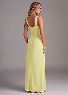 Azazie Denice Robes de demoiselle d'honneur Robe Fourreau en Mousseline de soie Plissé Sorbet Citron image6