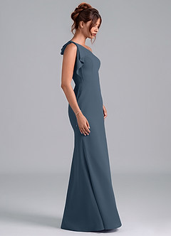 Azazie Rinna Bridesmaid Dresses Neptune Mermaid One Shoulder Chiffon Dress image5