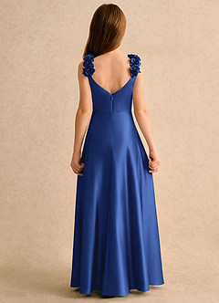 Azazie Rosita Girls Formal Flower Girl Klänningar Klänning A-Line i Stretch Satin Plisserad image5