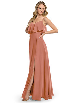 Azazie Jean Bridesmaid Dresses MAI TAI A-Line Chiffon Convertible Dress image3