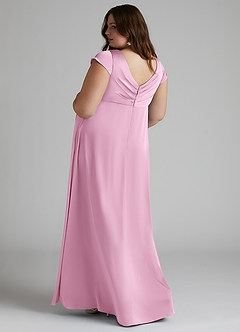 Azazie Allessia Maternity Bridesmaid Dresses A-Line Pleated Stretch Satin Floor-Length Dress image9