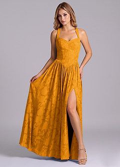 Azazie Francis Brudtärnklänningar Klä av A-Linje i Blommig Utbrändhet Korsett Knäck image4