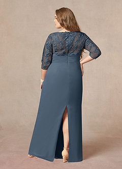 Azazie Joan Mother of the Bride Dresses Neptune Sheath V-Neck Lace Chiffon Dress image7