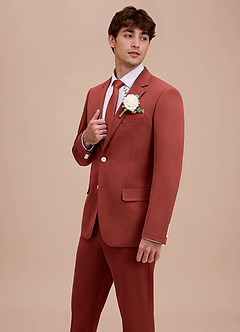 front Ethan Burgundy Refined Weave Performance Suit Jacket