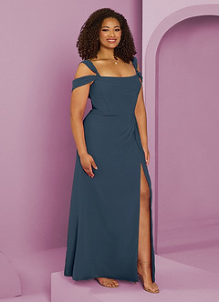 Barbie ♥ Azazie Bridesmaid Dresses Neptune A-Line Off the Shoulder Chiffon Dress image10