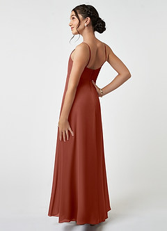 Azazie Collette Junior Auburn A-Line Ruched Chiffon Dress image4