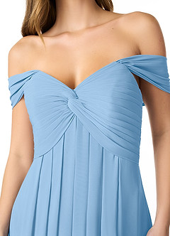 Azazie Kaitlynn Final Sale Matcha Empire Ruched Chiffon Convertible Dress image4