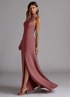 Azazie Myra Brautjungfernkleider A-Linie Seitliche Cut-Outs Stretch-Satin Kleid Amethyst image5