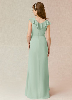 Azazie Alyssa Junior A-Linie Chiffon Kleid Agave image2