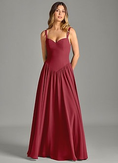 Azazie Evadina Suknie dla druhen Linia A Gorset Szyfon Do ziemi Sukienka image5