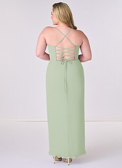 Barbie ♥ Azazie Bridesmaid Dresses Dusty Sage Sheath Corset Chiffon Dress image7