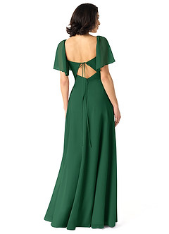 Azazie Chloe Bridesmaid Dresses Dark Green A-Line Sweetheart Neckline Chiffon Dress image2