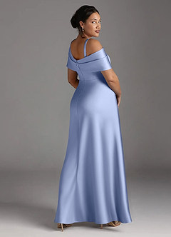 Azazie Milton Mother of the Bride Dresses Ice A-Line Pleated Stretch Satin Dress image12
