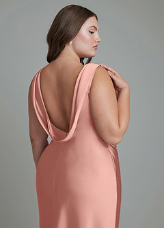 Azazie Kieryn Bridesmaid Dresses Rosette Mermaid Pleated Stretch Satin Dress image14