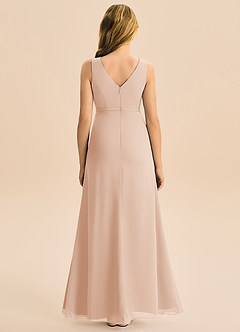 Azazie Floris Junior Robe Trapèze en Mousseline de soie Plissée Rose Perle image3