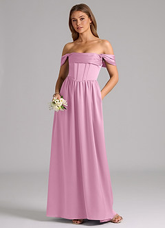 Azazie Hattie Bridesmaid Dresses Candy Pink A-Line Corset Stretch Satin Dress image5