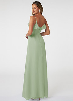 Azazie Natalia Bridesmaid Dresses Dusty Sage A-Line Chiffon Dress image4