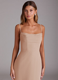Azazie Saige Bridesmaid Dresses English Rose A-Line Off the Shoulder Chiffon Convertible Dress image2