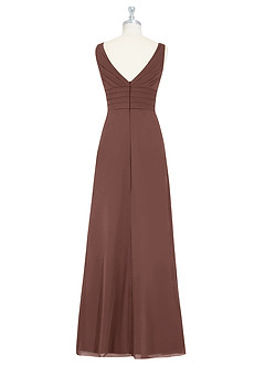 Azazie Julianna Bridesmaid Dresses Espresso A-Line Chiffon Dress image7