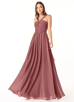 Azazie Dionne Bridesmaid Dresses Amethyst A-Line Corset Chiffon Dress image4