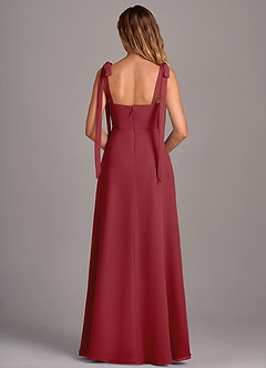 Azazie Debra Bridesmaid Dresses Pomegranate A-Line with Pockets Chiffon Convertible Dress image3