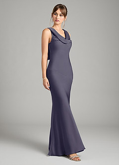 Azazie Rylina Bridesmaid Dresses Stormy Mermaid Stretch Satin Dress image5