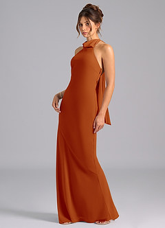 Azazie Velli Bridesmaid Dresses Paprika Mermaid Bow Chiffon Dress image1