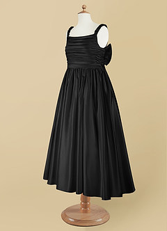 Azazie Cutie Pie vestidos de niña de las flores Vestido de Negro de Satin Mate de Corte En A con Plisado image9