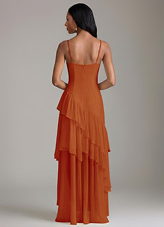 Azazie Elaina 신부 들러리 드레스 A라인 쉬폰 바닥 길이 드레스 image4