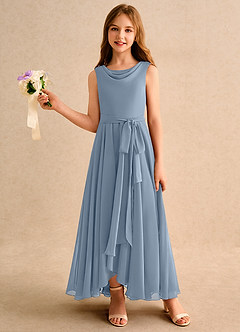 Azazie Wonderland Junior Formal Flower Girl Klänningar Klä A-Line i Chiffong Plisserad image1