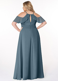 Azazie Dakota Bridesmaid Dresses Twilight A-Line V-Neck Pleated Chiffon Dress image8