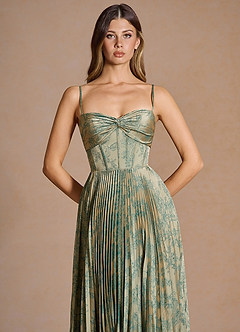 Vestido Platino Verde Azulado Largo Vesper image5