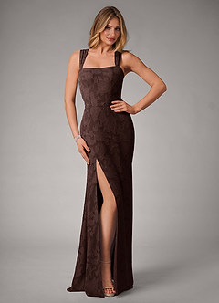 Azazie Luci Bridesmaid Dresses Ganache Mermaid Pleated Floral Burnout Convertible Dress image1