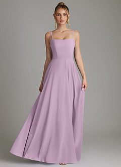 Azazie Elita Bridesmaid Dresses Wisteria A-Line Pleated Chiffon Dress image4